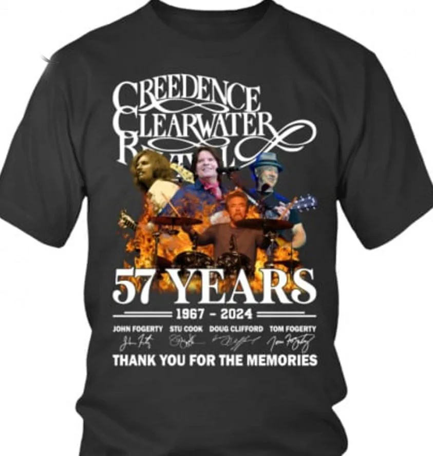 Creedence Clearwater Revival 57 Years T Shirt Thank You For The Memories 1967 long or short sleeves