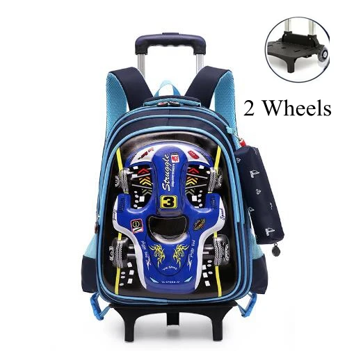 Kid's School wheeled  Backpack On wheels Trolley School bag for boys Children Car Trolley School Rolling backpack Bags  for kids