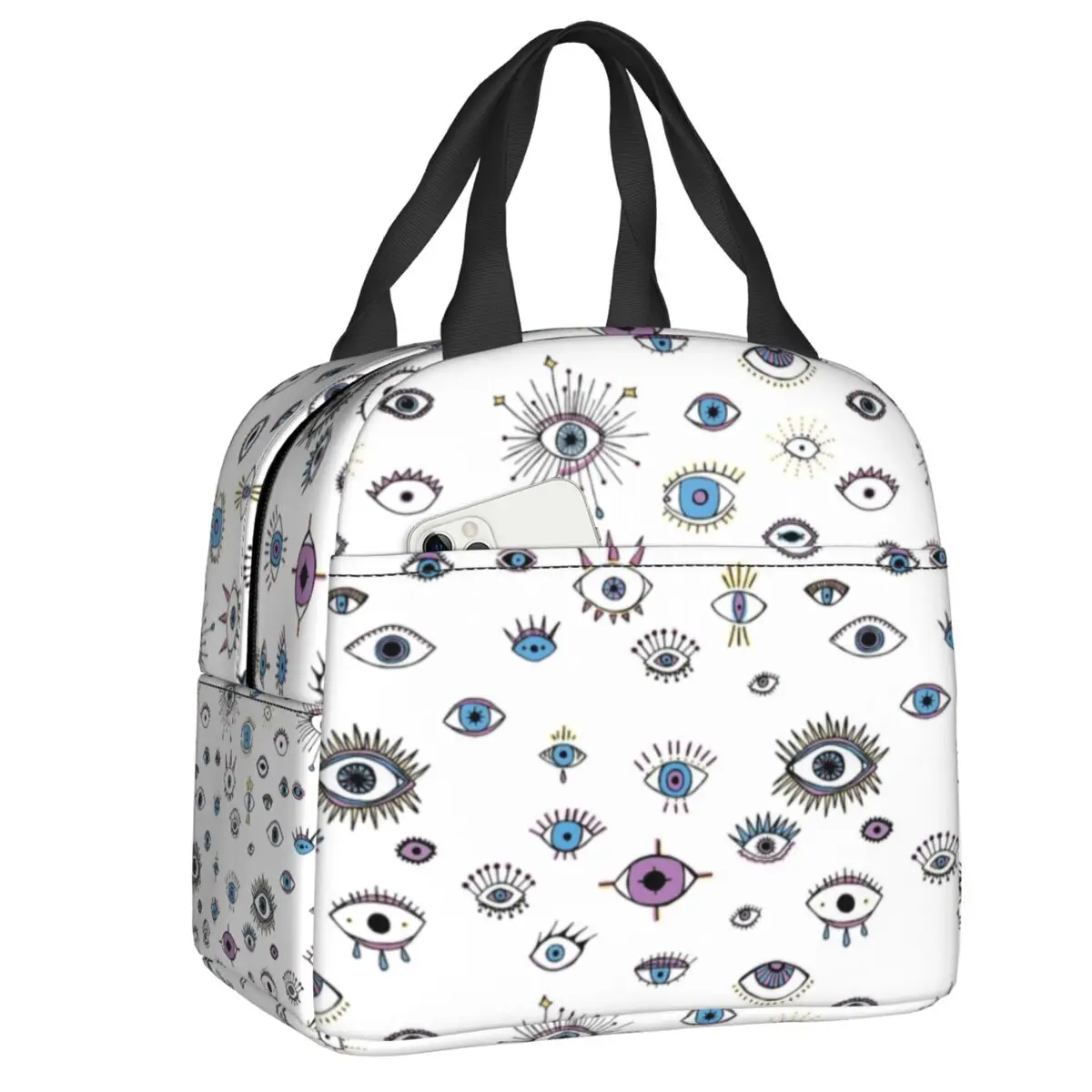 

Mystic Eyes Spirit Talisman Lunch Box for Women Evil Eye Pattern Cooler Thermal Food Insulated Lunch Bag School Children Student