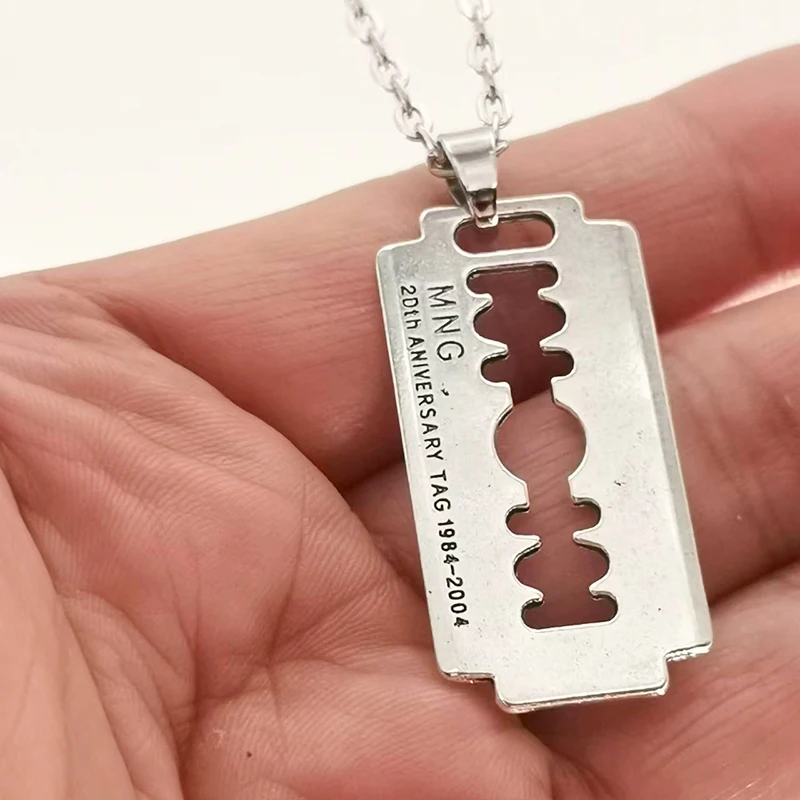 Razor Blade Pendant Necklace for Women Men Vintage Punk Goth Gothic Steampunk Accessories Grunge Rock Jewelry Y2k Aesthetic image 6