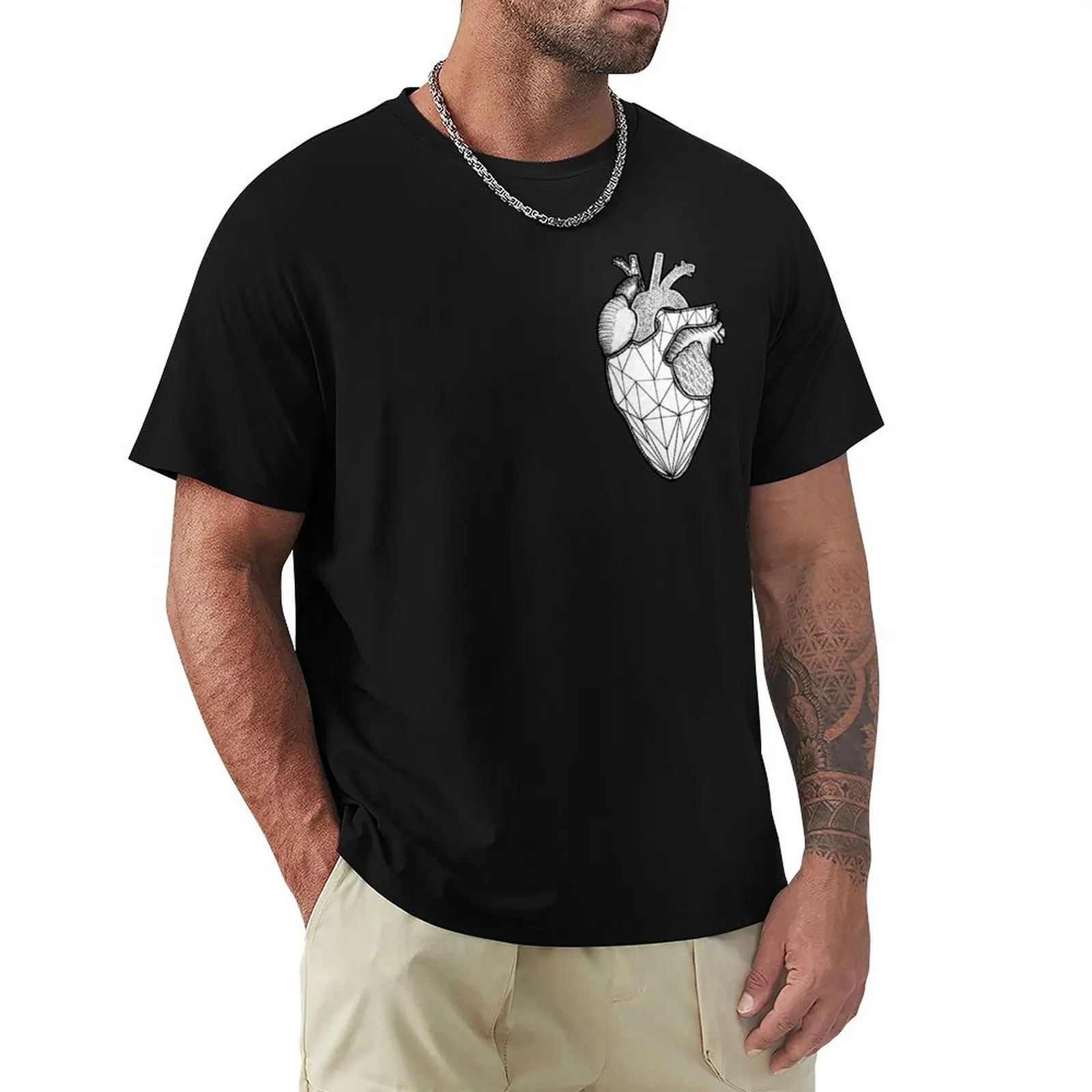 

Geometric Heart T-Shirt custom t shirt vintage anime shirt vintage clothes plus size tops tee shirts for men