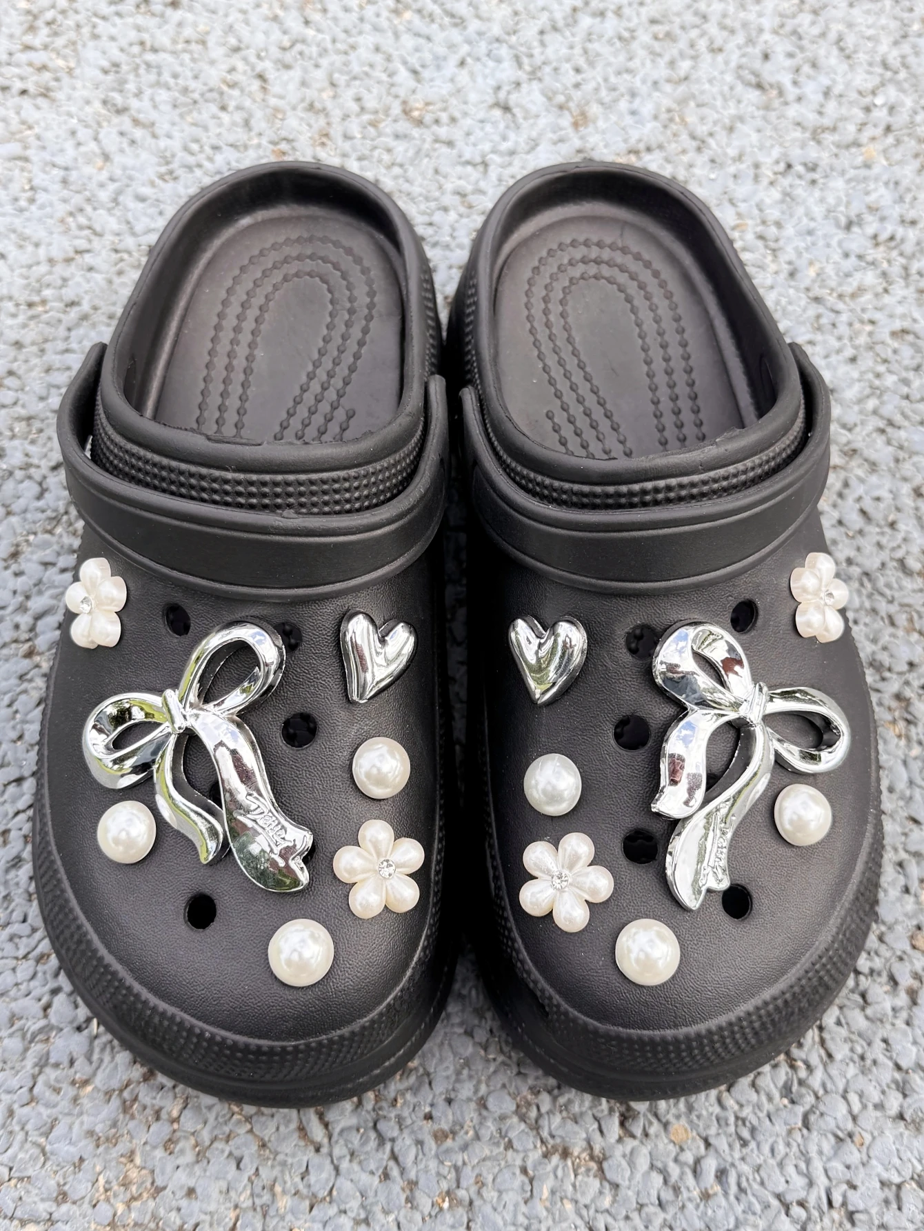 14 multi-color large bows, pearl flower shoe buckles DIY decorative items, multi-functional shoe clip accessories suitable for w