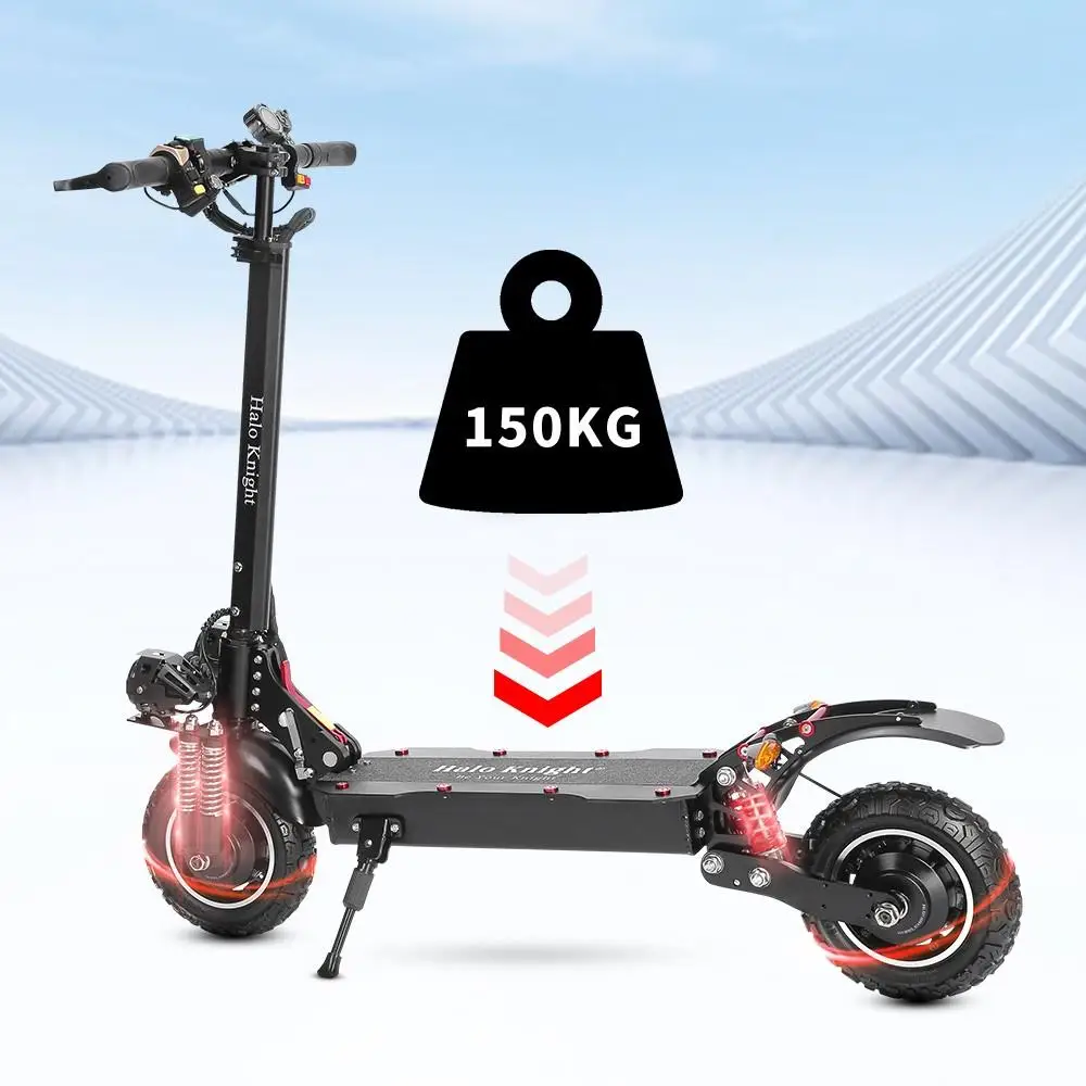Halo Knight-patinete eléctrico T104, Scooter con neumáticos todoterreno de 10 pulgadas, 52V, 1000W x 2, Motor de 65 km/h, velocidad máxima de 52V,