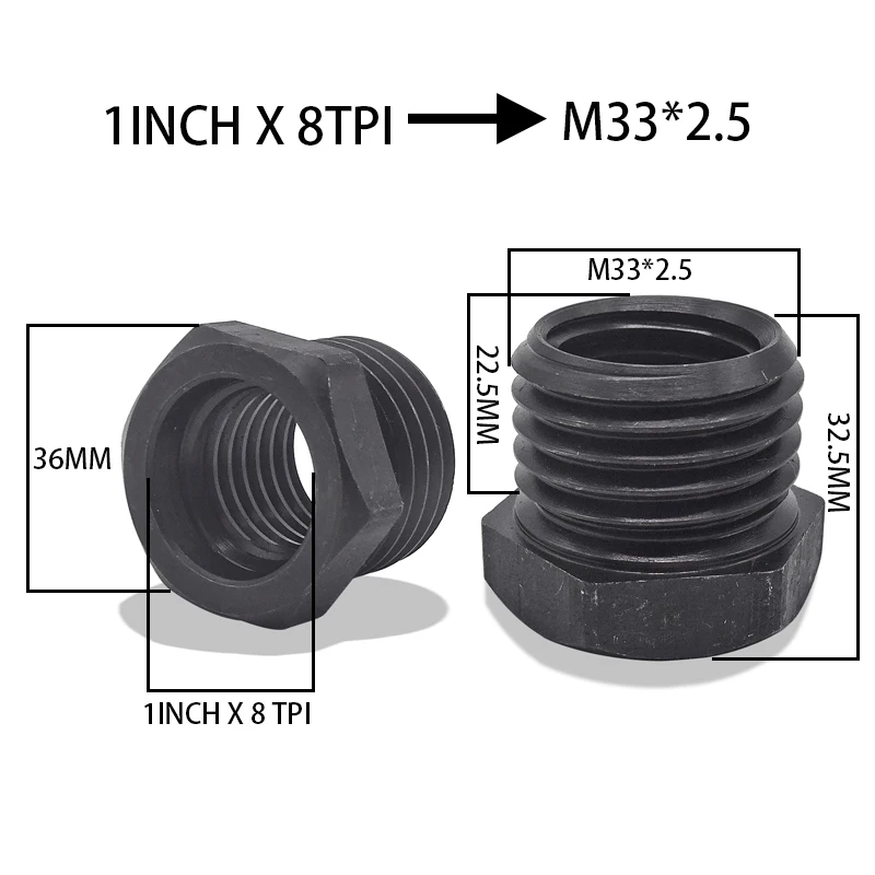 Adaptateur de mandrin de tour à bois 1-8TPI à M33X3.5