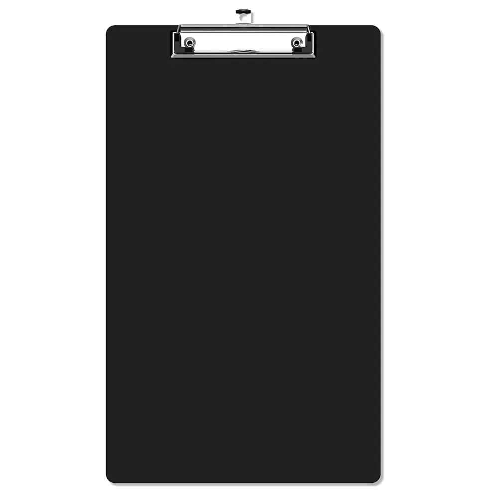 

Legal Size Clipboard, 8.5 x 14 Black Plastic Long Clip Board with Low Profile Clip, 9 x 15 in, Suitable for Legal Lawers and