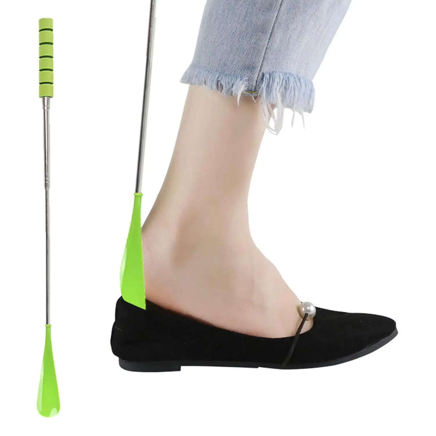 Long Adjustable Retractable Shoehorn Shoe Horn Stainless Steel Shoehorn Long Handle Shoehorn Durable Shoe Lifter Shoes Spoon