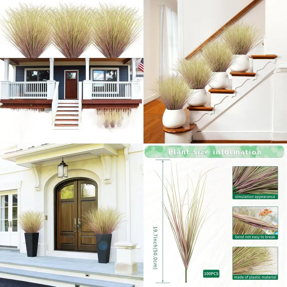 

100-шт светло-фиолетовая искусственная трава, искусственная высокая трава для наружного и внутреннего декора