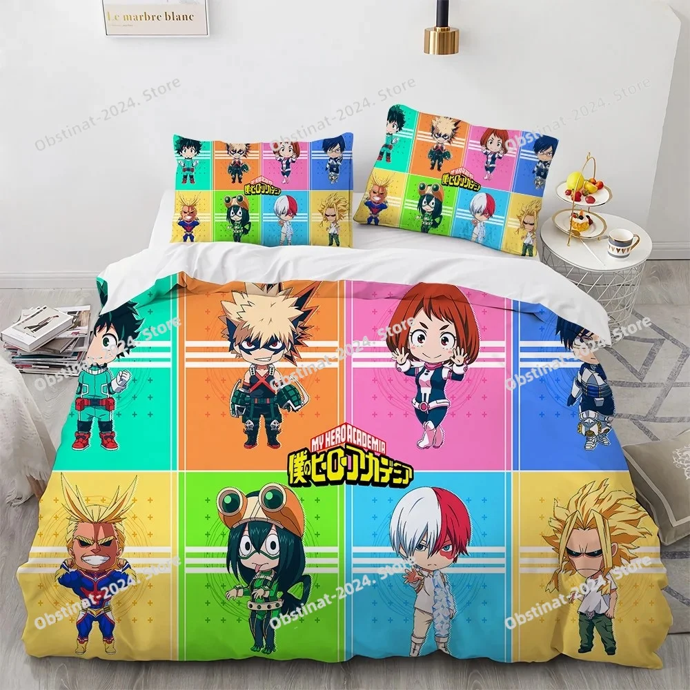 

3D New Anime My Hero Academy Bedding Set Printed Bed Set Duvet Cover Sheet Pillowcase Bed Soft Quilt Cover Full Queen King Size