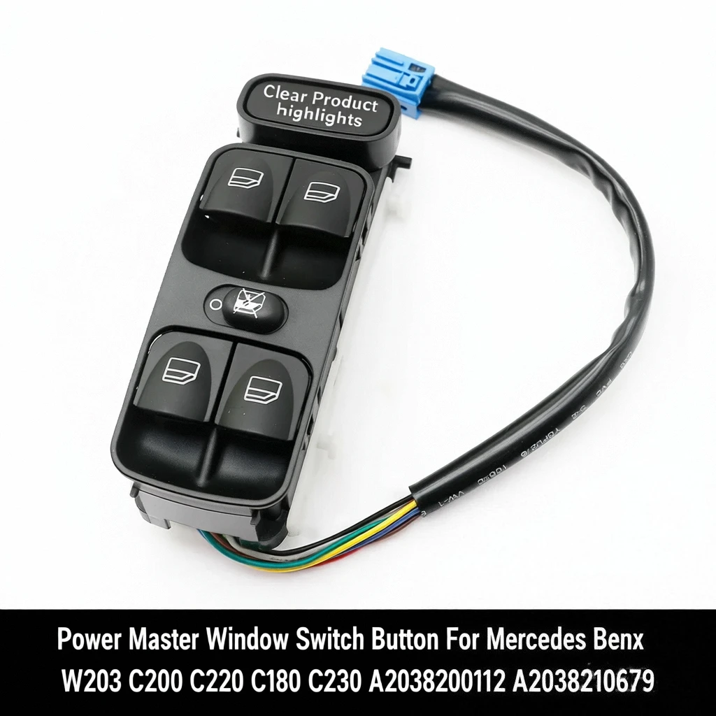 

Кнопка главного переключателя окна для Mercedes Benz W203 C200 C220 C180 C230 A2038200110 2038200110 A2038210679