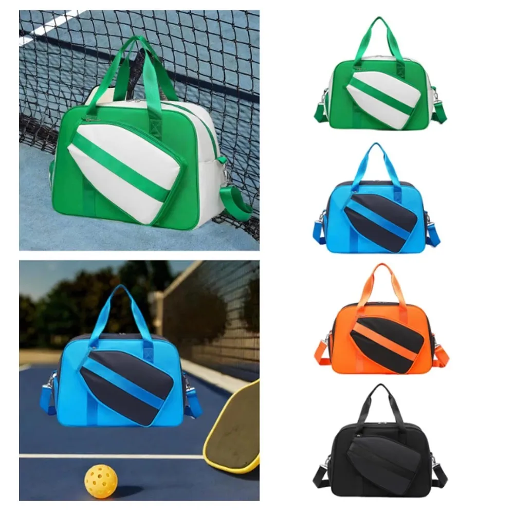 Nylon Pickleball Racket Shoulder Bag with Shoe Compartment Waterproof Pickleball Paddle Bag Large Capacity Adjustable Strap