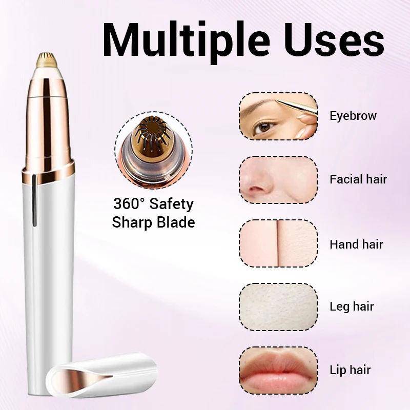 Neue Elektrische Gesichts Augenbraue Trimmer Lippenstift Form Schmerzlose Bereiche Bikini Epilierer Rasierer Pflege Für Frauen Make-Up