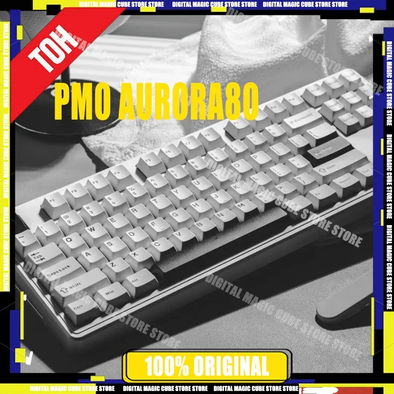 

НОВАЯ игровая механическая клавиатура PMO Aurora80, беспроводная 3-режимная RGB алюминиевая прокладка, игровая клавиатура с возможностью горячей замены, пользовательский ПК-ноутбук