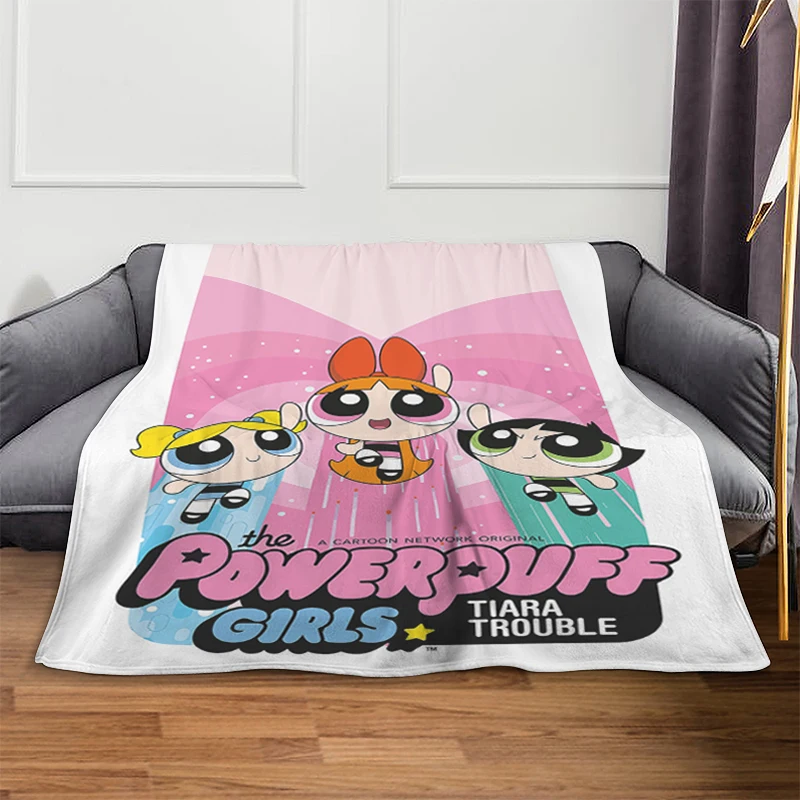 Fluffy Soft Blanket A-The Powerpuff Girlss Nap Blanket Microfiber Bedding Warm Sofa Knee Bed Fleece Camping Custom Anime Blanket