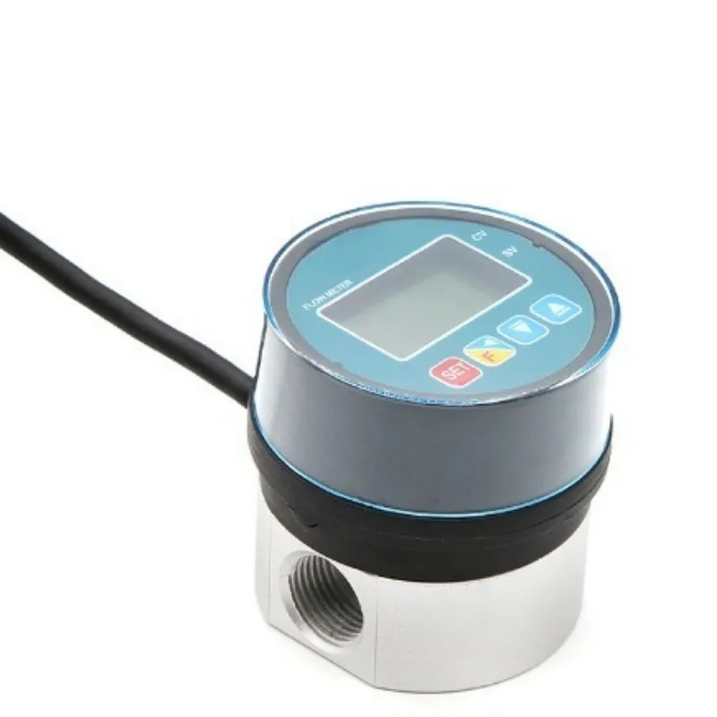 Digital Oval Gear Flow Meter 6 Point Aluminum Alloy Liquid Measuring Gauge For Industrial Pipeline Fuel Liquid Accurate Volume