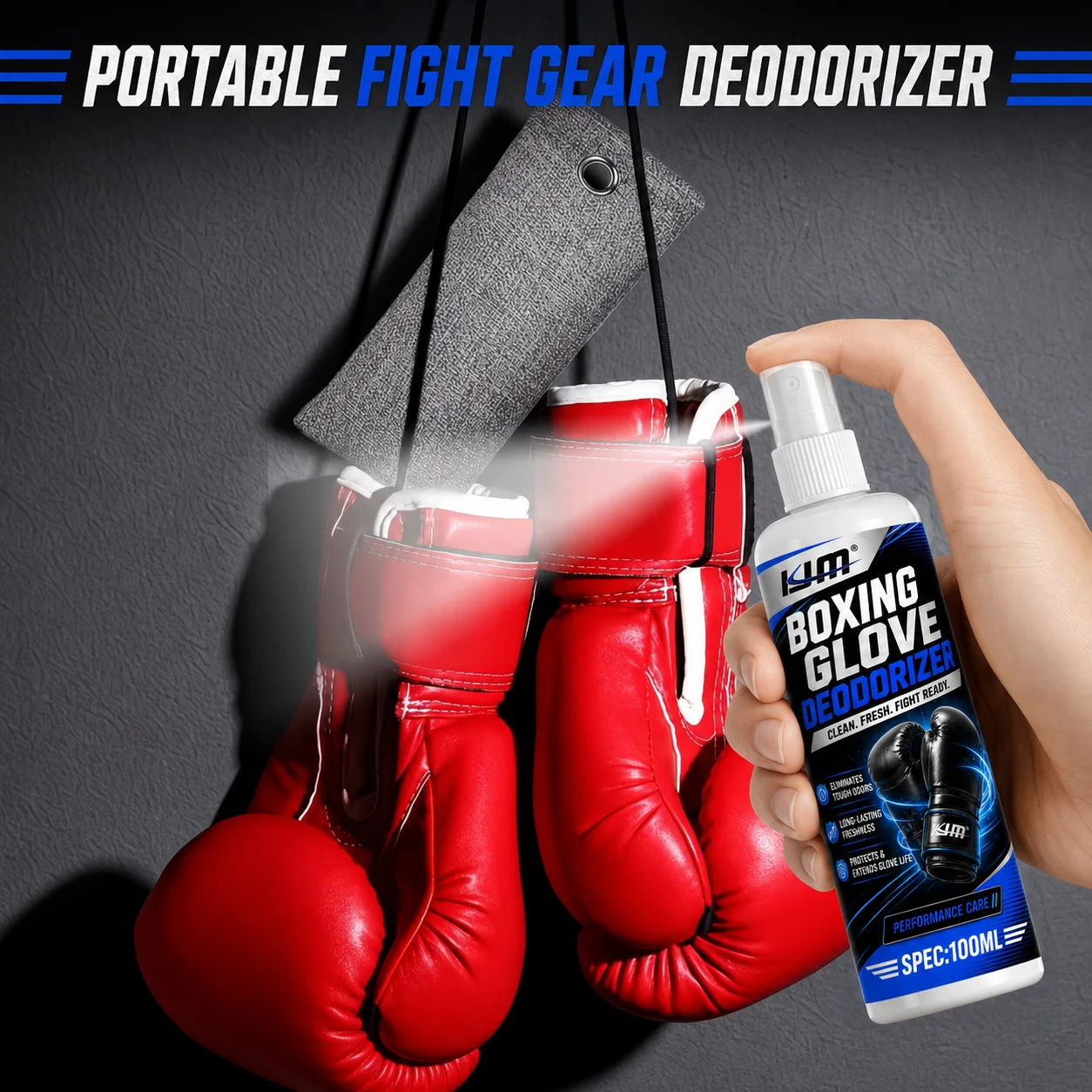 KJM 100ML Leather Deodorant Spray Sweat Odor Neutralizer Gentle Cleaner For Car Motorcycle Boxing Work Leather Gloves