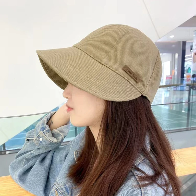 

Summer Wide Brim Fisherman Hat Women Foldable Sunshade Visors Fisherman Cap Female Adjustable Outdoor Sports Bucket Panama Cap