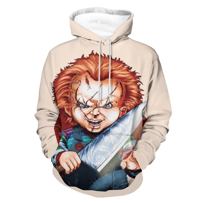 New American Horror Film Chucky 3D Hoodies Men Women Oversized Hoodie Pullovers Hooded Sweatshirts Tracksuits Coats Kid Clothing