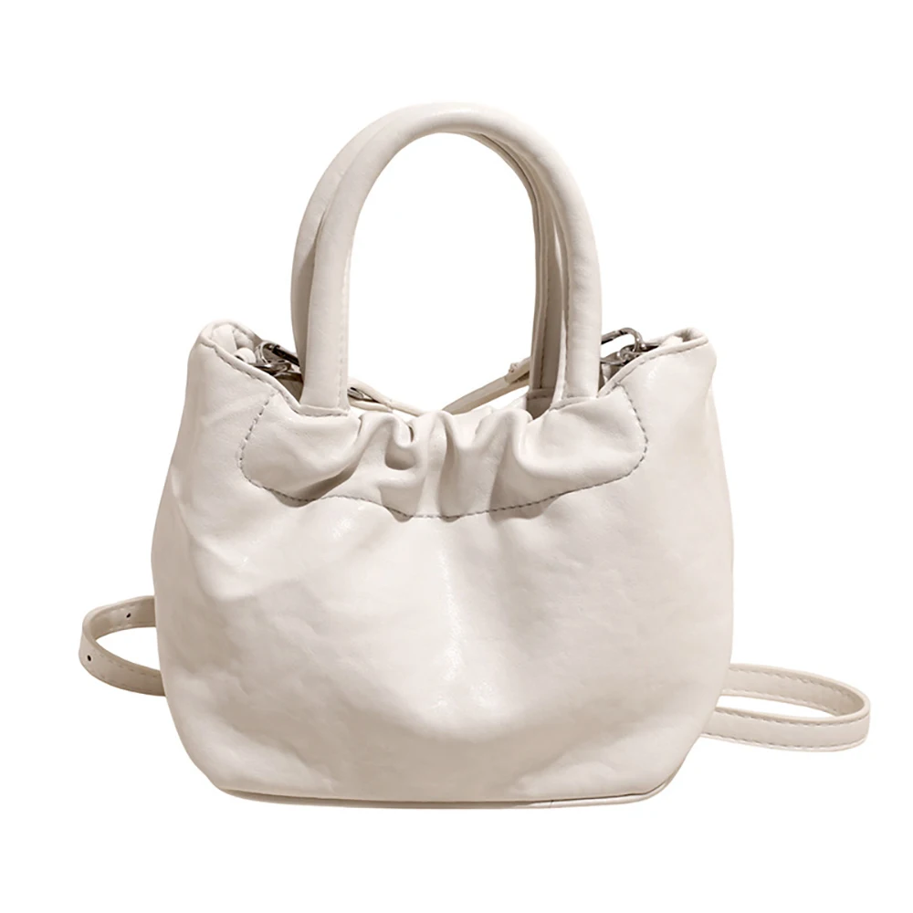 

2025 Summer Soft Pleated Buckle Crossbody Bag Women Casual All-Match Versatile Handbags Daily Commute One Shoulder Bags