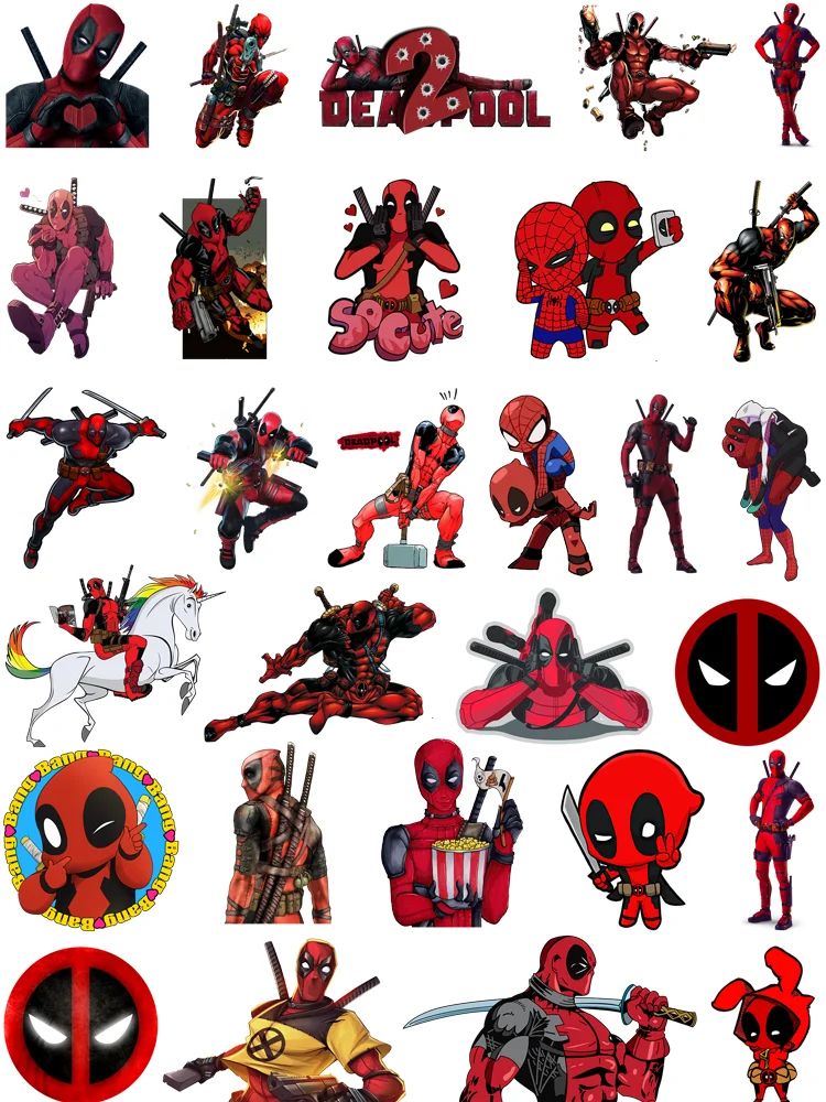 Movies Deadpool fusible clothing patches kids Clip Art Ironing applications vinyl stickers