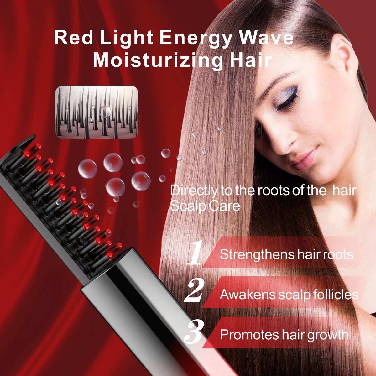 New Arrivals 3 in 1 Portable Red Light Hair Growth Comb Vibration Hair Massager Scalp Brush Anti Hair Loss