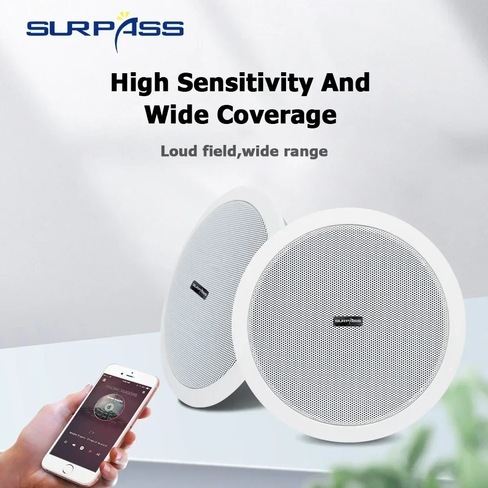 

10W 6 inch Bluetooth ceiling speakers Built-in digital Active Speaker caixa de som bluetooth audience For hotels,shops,homes