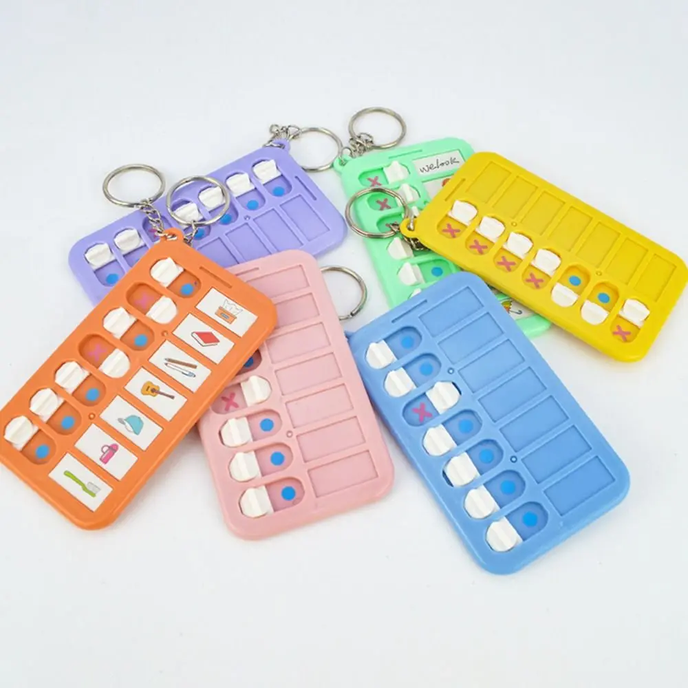 Self-disciplined Good Habit Punch Card Detachable Schedule Memo Self-discipline Punch Card Plastic Keychain Table Artifact