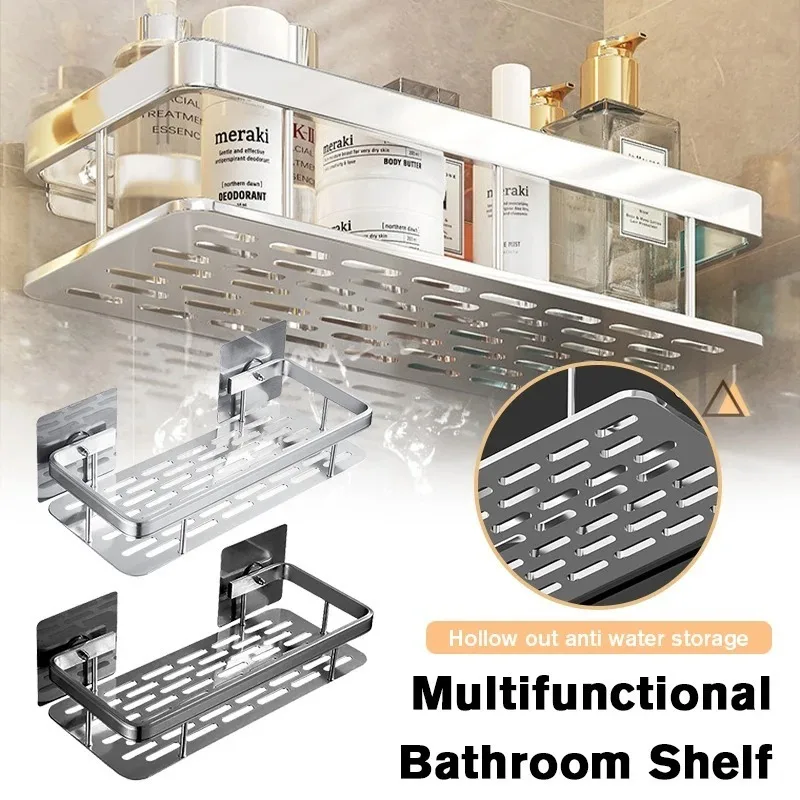 

1/2 шт. настенная подвесная угловая прямоугольная стойка полка для ванной комнаты Полка для полотенец полки настенная полка для душа шампуня полка без сверления штатив