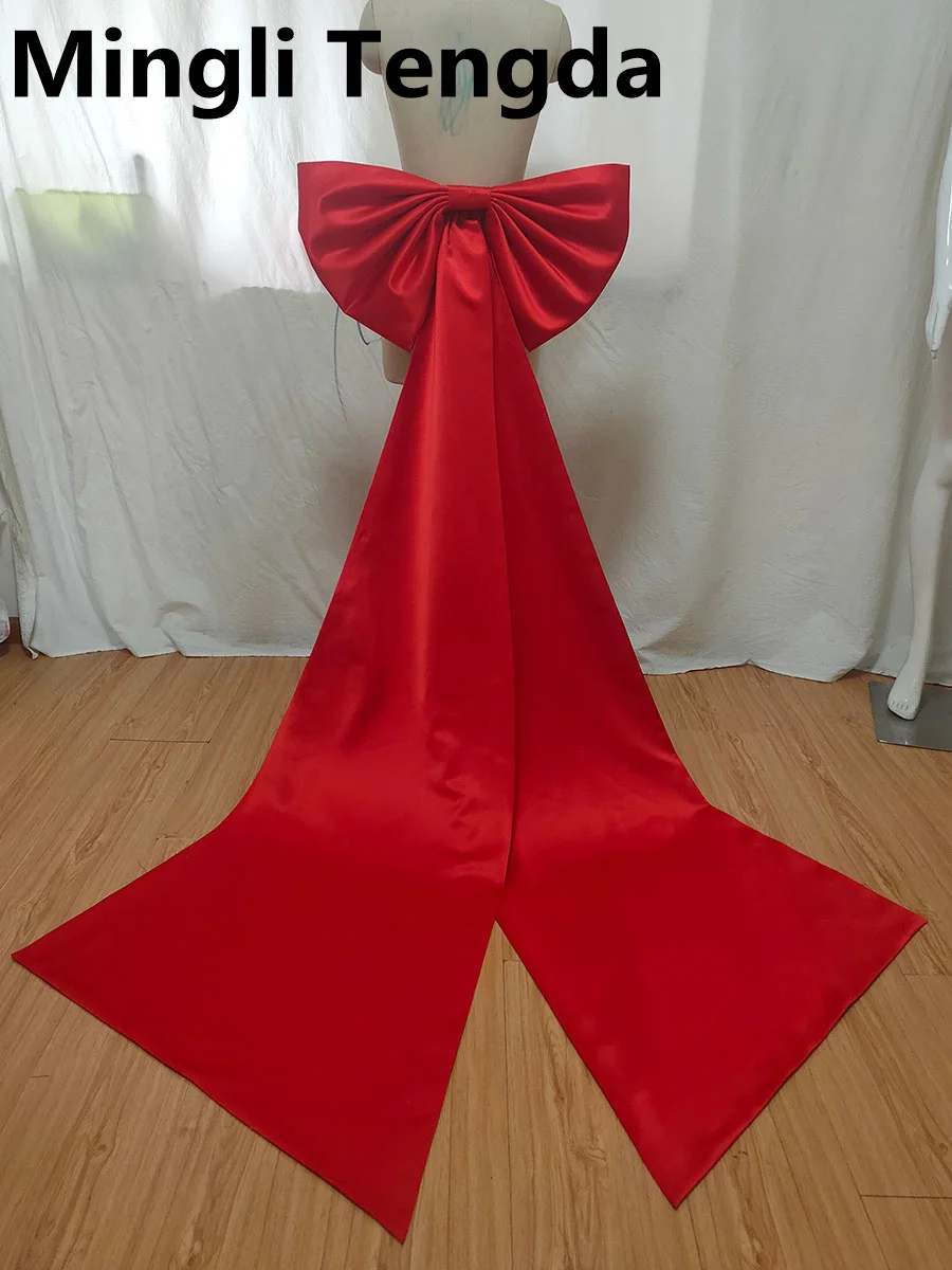 Mingli Tengda Vlek Aparte Grote Vlinderdas Bruiloft Knopen Verwijderbare Rode Riemen Met Pin Accessoires Riem Bruid Strik