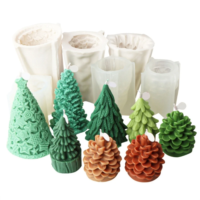松ぼっくりキャンドルモールドクリスマスツリーシリコンモールドエポキシ樹脂モールドキャンドル作り用手作り香り付きキャンドルモールド