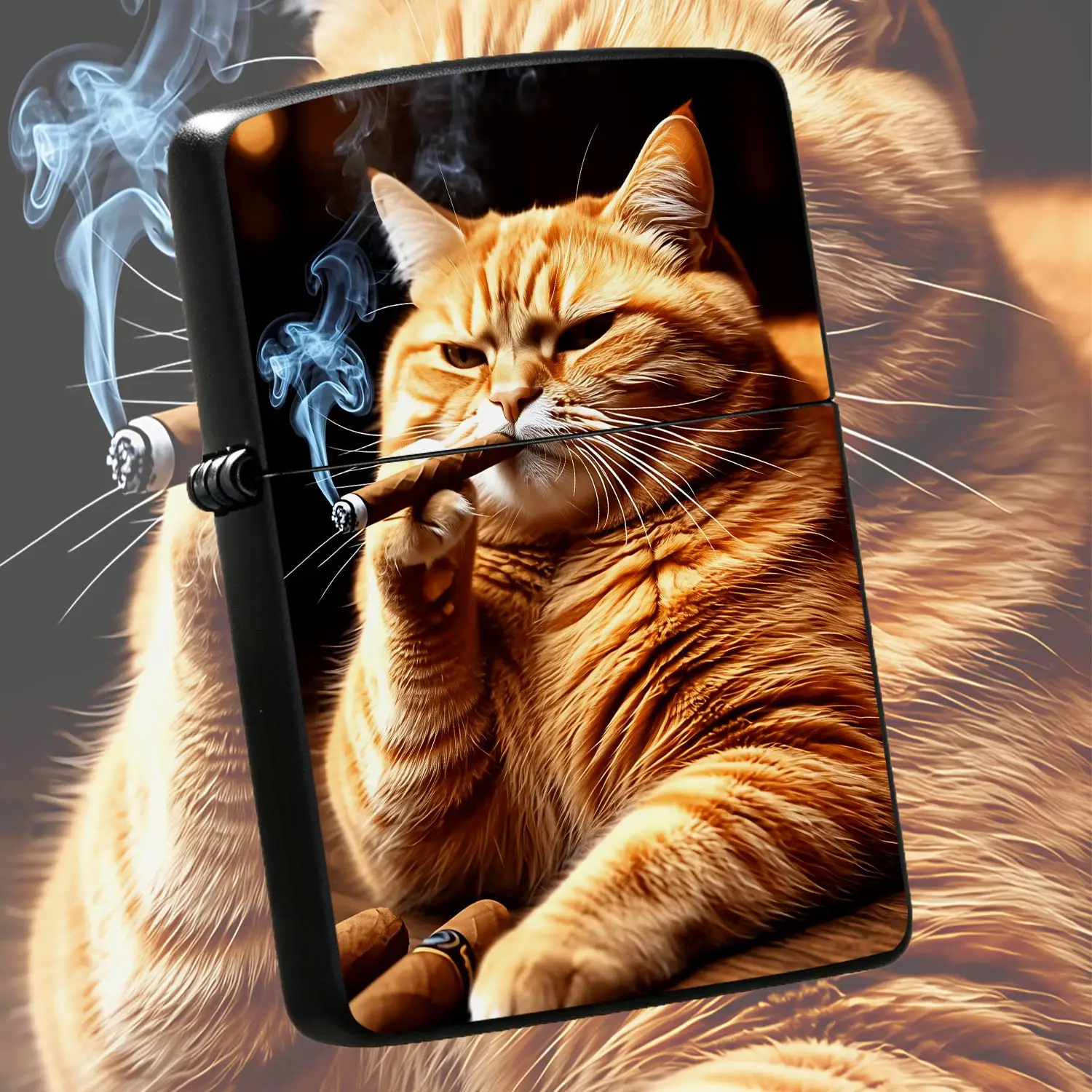 Creative Orange Tabby Cat Pattern Lighter, Stylish Fun Portable Accessory For Daily Gathering Party Use, Exquisite Unique Decorative Item, Ideal Thoughtful Gift For Friends To Show Your Distinct Personal Taste, Fits All A Humorous And Inter