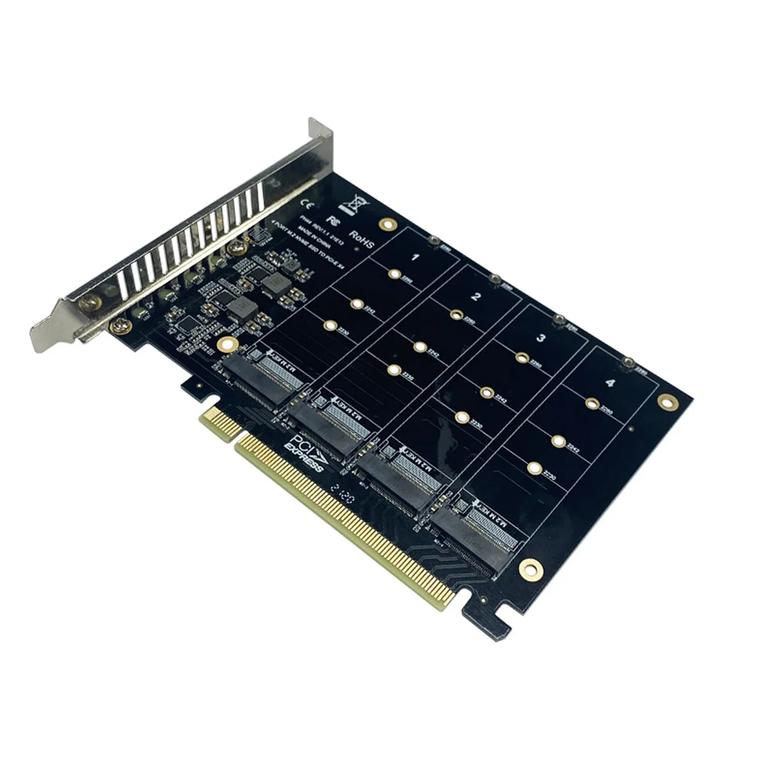 Tarjeta de expansión Quad M.2 PCIe 4,0/3,0 X16 con disipador de calor, plataforma Intel raid-on-CPU (VROC) e interfaz de ranura PCIe 4,0 RAID M.2