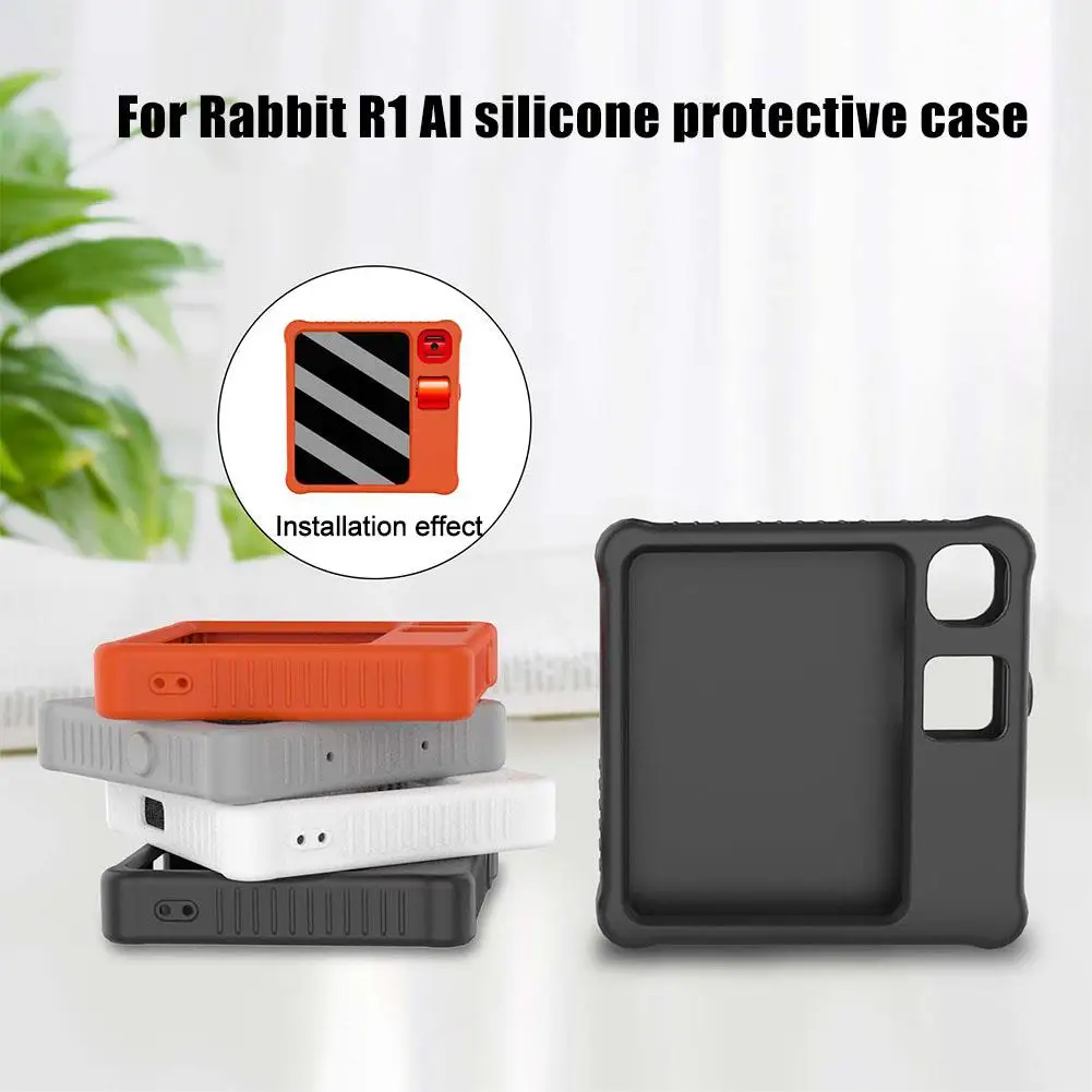 For Rabbit R1 AI Silicone Protective Case Anti-collision Shockproof Soft Skin-friendly Feel Cover Sleeve For Rabbit R1 AI