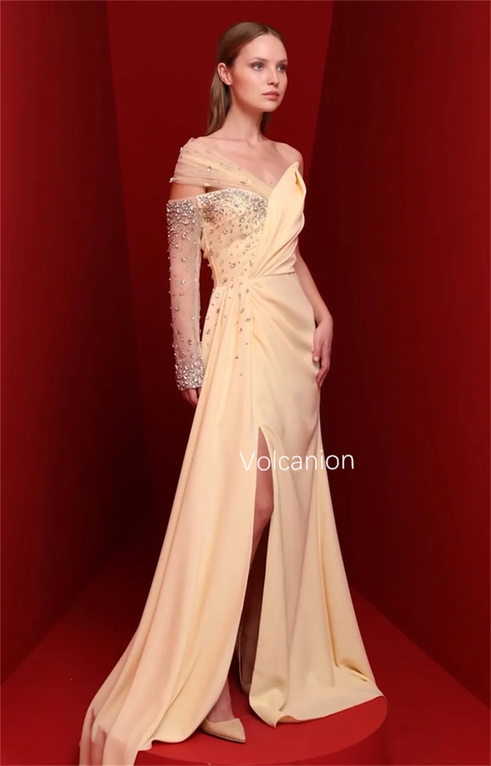 Длинные платья трапециевидной формы на одно плечо со складками из джерси по индивидуальному заказу, вечерняя мода, формальный блеск