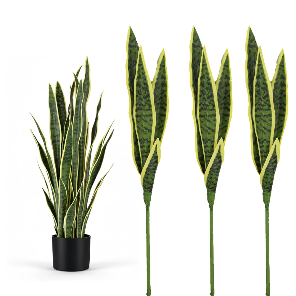 Plantas de cobra artificial 22 "agave falsa pvc planta sansevieria para interior ao ar livre sala estar casa jardim escritório decoração