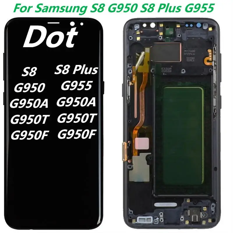 Original AMOLED S8 LCD For Samsung Galaxy S8 Plus Display With Frame S8 Plus G955F S8 G950F LCD  Touch Screen Components