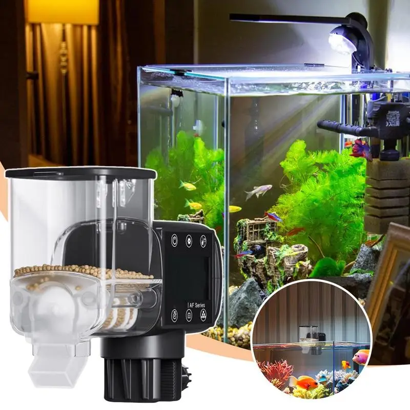 

1pcs New Aquarium Fish Tank Timed Quantitative Fish Feeder Intelligent Automatic Feeder With Digital Display Food Dispenser