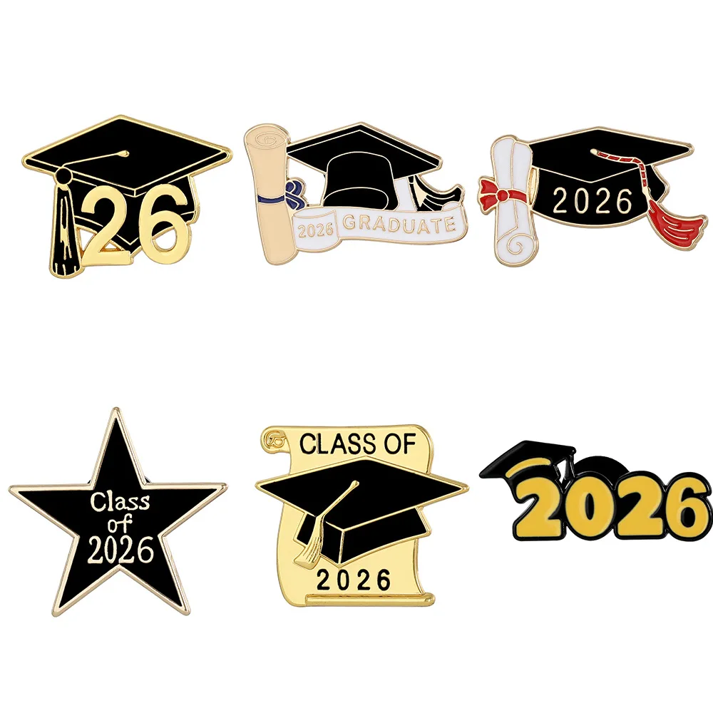 2026 Graduation Season Doctoral Hat Brooch Graduation Exam Full Score Commemorative Badge Student Gift