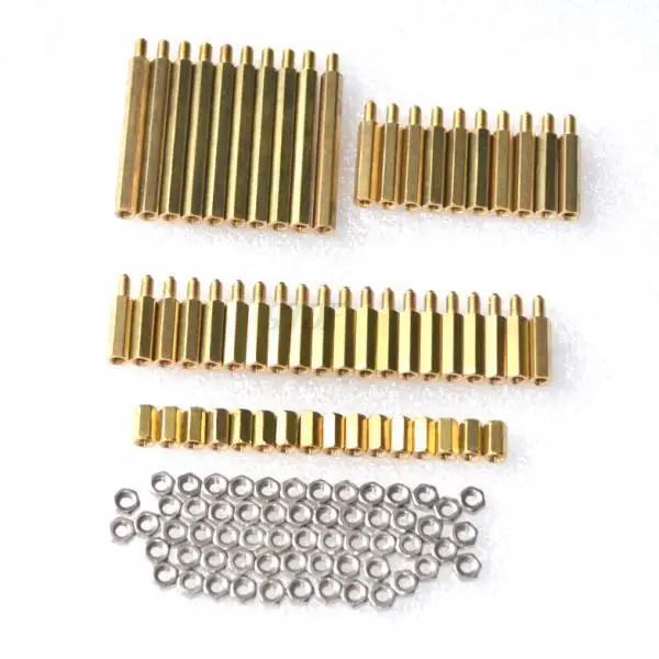 M3*L+6mm Hex Nut Spacing Screw Brass Threaded Pillar PCB Motherboard Standoff Spacer Kit