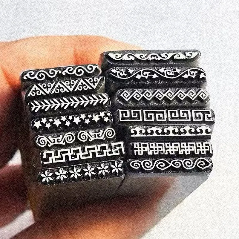 Professional Jewelry Letter Punch - Floral Border Metal Stamp for Custom Bracelet and Ring Marking Long Lace Pattern