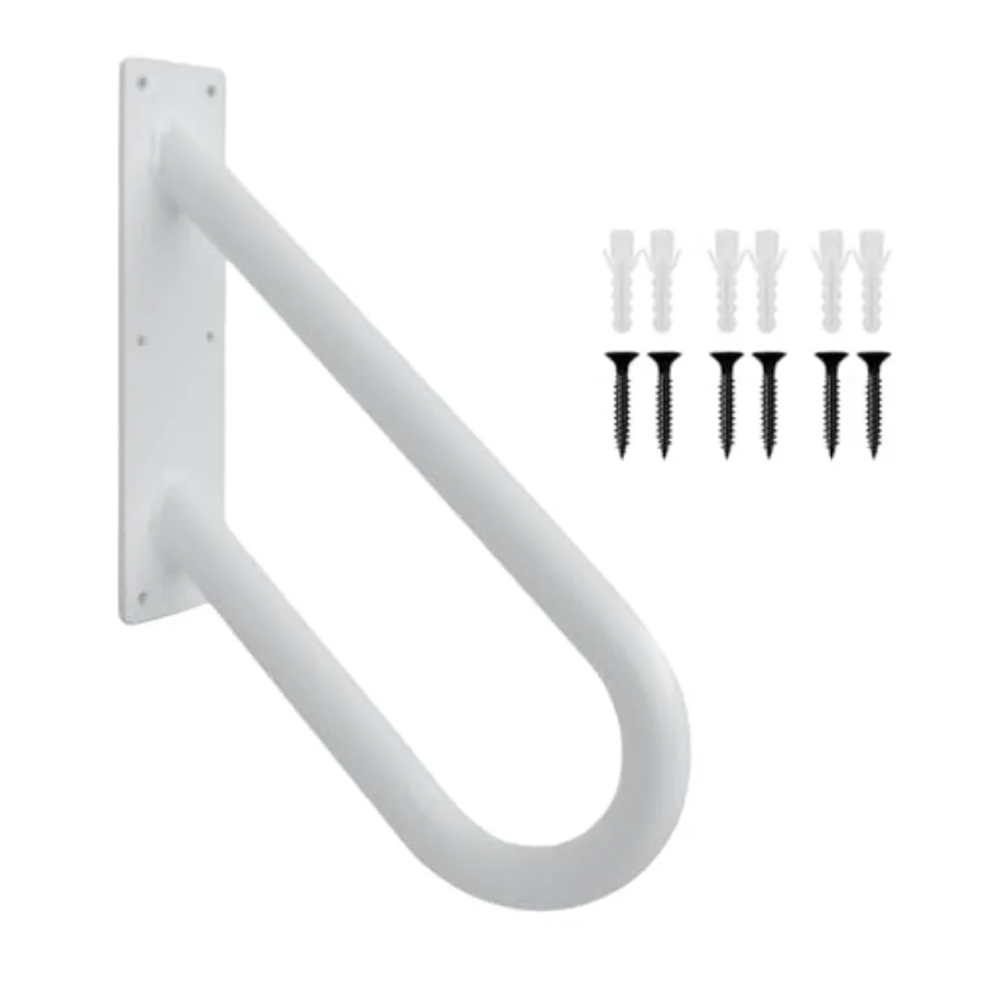 

U Shaped Wall Mount Handrails for Outdoor Steps Indoor Stairs Black White Safety Handrail for Garage Porch Toilet Yard Garden