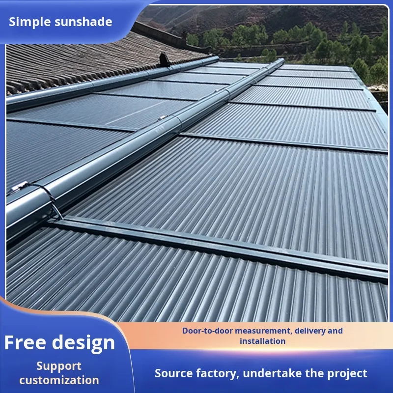 Modern Wholesale Aluminum Alloy Canopy Shading Insulation Sunscreen Patio Awning Metal Automatic Roller Blinds