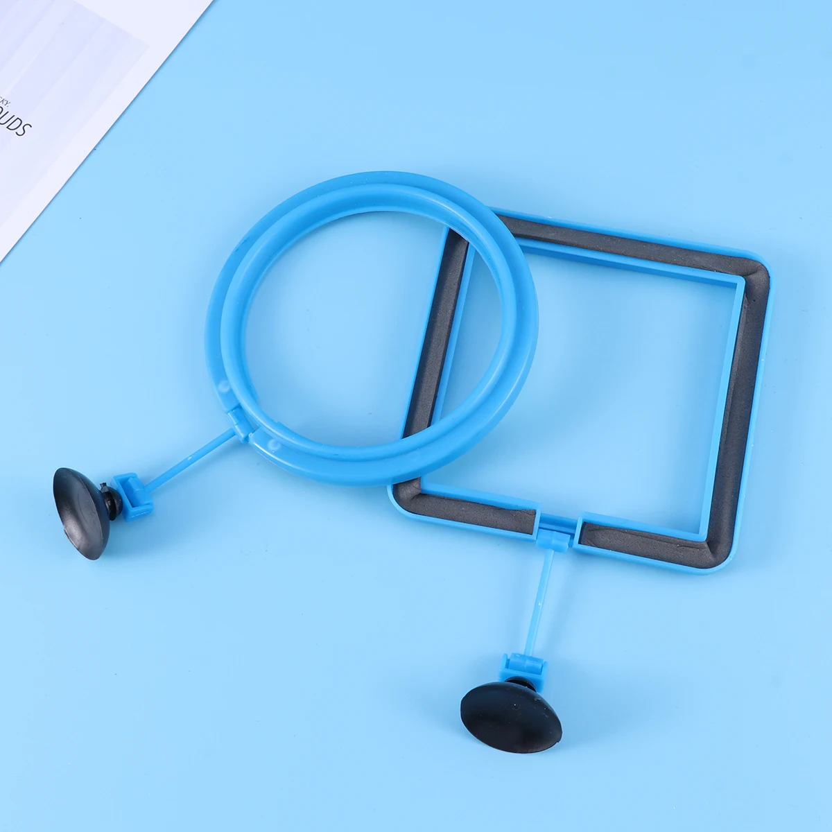 

2PCS Feeding Circle Fish Tank Ring Feeder Aquarium Floating Flake Foods Durable Practical Suction Cup Fold Tray