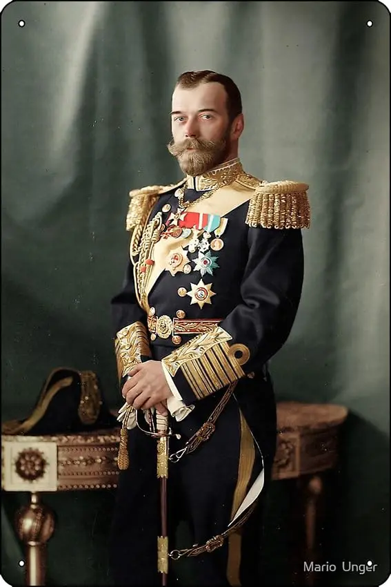 Tsar Nicholas II Art Print Funny Metal Tin Sign for Home Kitchen Bar Room Garage Decor 