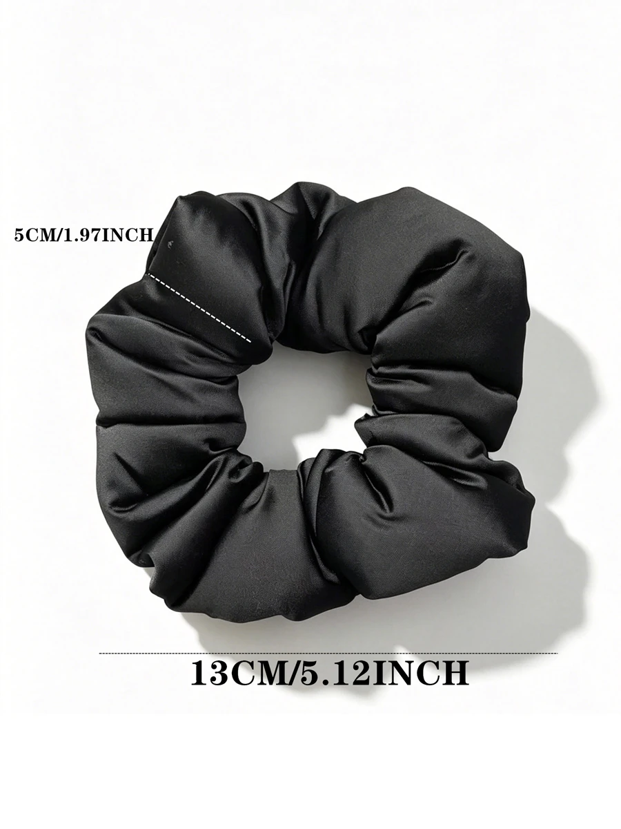 Imitation Silk Oversized Pillow Scrunchie Collection, Fluffy Cotton Filled Satin Hair Bands Ideal for Night Sleep & Curly Hair S