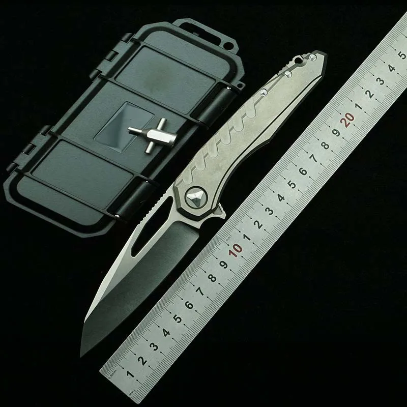 

LEMIFSHE Customized New Folding Knife M390 Blade Titanium Alloy Handle Outdoor Camping Hunting Kitchen Survival EDC Tool