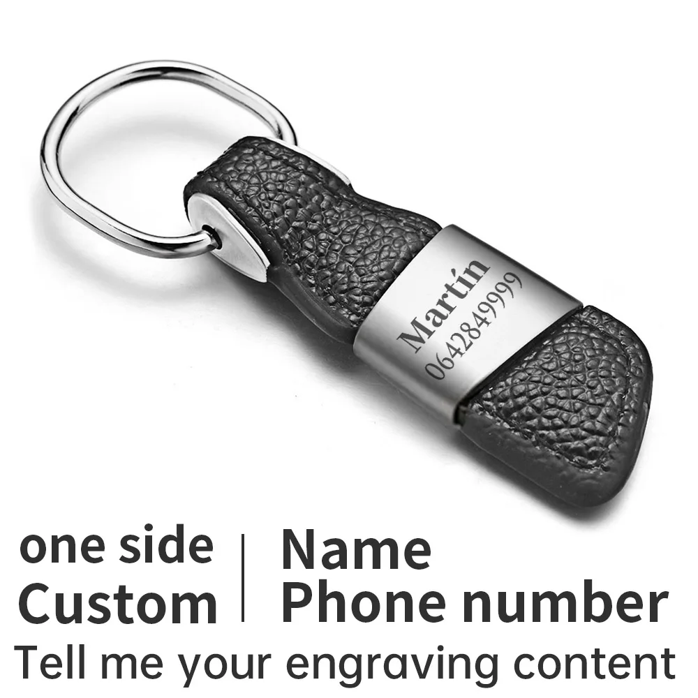 Genuine Leather Keychains with Custom Lettering, Personalized Gift
