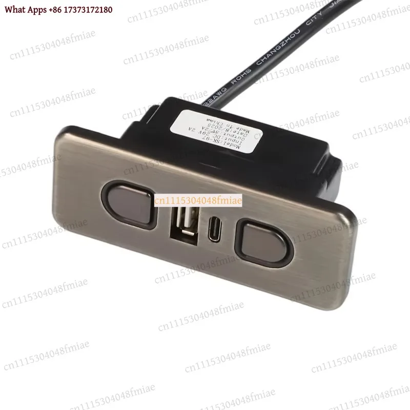 2 Button Power Recliner Hand Control Panel with USB & Type-C Port Electric Sofa Lift Chair Linear Actuator Replacement Handset