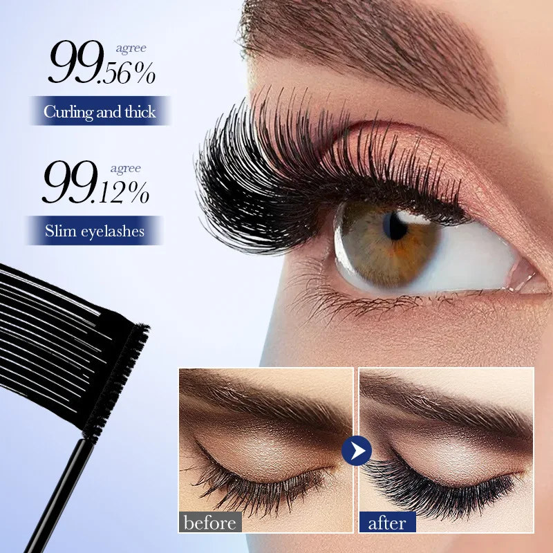 5D Waterproof Mascara Lengthening Eyelashes Women\'s Make-up Waterproof Mascara Black Silk Fibre Mascara Korean Cosmetics New