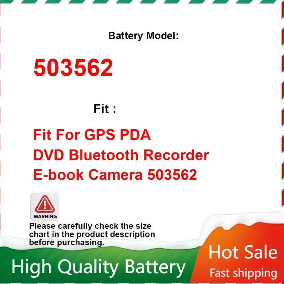 3.7V 1250mAh 503562 Lithium Polymer LiPo Rechargeable Battery for Mp3 GPS PSP DVD Speaker MP4 Video Game PAD E-books Tablet PC