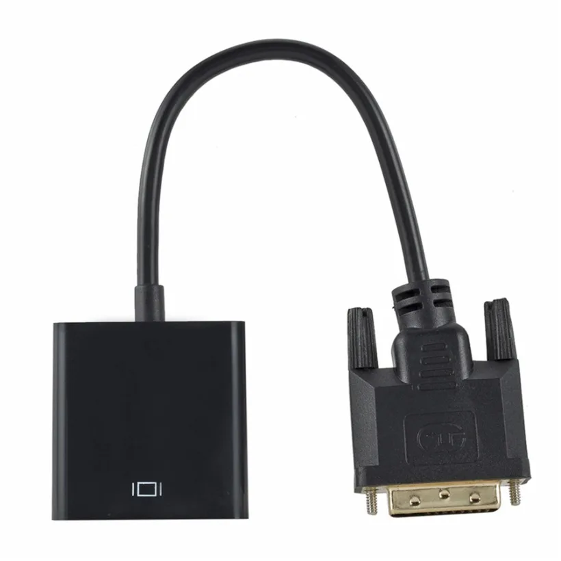 MnnWuu Full HD 1080P DVI-D DVI To VGA Adapter Video Cable Converter 24+1 25Pin to 15Pin Cable Converter for PC Computer Monitor